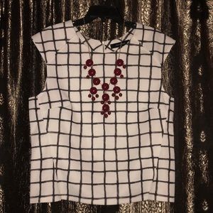 Black and White Blouse